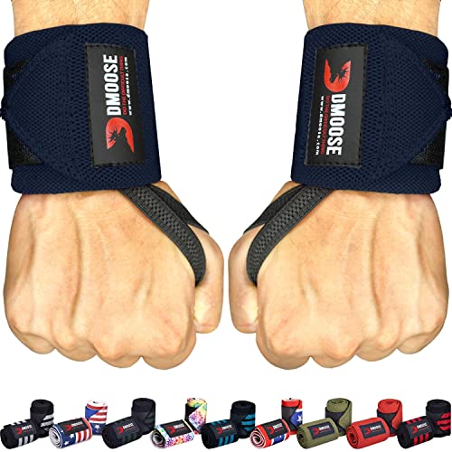 DMoose Handgelenk Bandagen Fitness für Gewichtheben 30cm & 45cm [Wrist Wraps] gelenkbandage Handgelenk mit Verstellbaren Handgelenkstütze für Powerlifting, Bodybuilding & Crossfit von DMoose Fitness