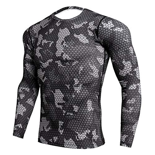 DNBUIFHSD Compression Sport Shirt Herren Langarm Camouflage Fitness 3D Quick Dry Herren Laufshirt Gym Workout Bekleidung Top Rashgard-Color3_L von DNBUIFHSD