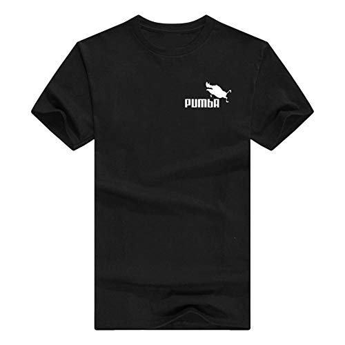 DNBUIFHSD Mode T-Shirt Herren Baumwolle T-Shirts Sommer T-Shirt männlich Boy Skate T-Shirt Tops Workout-Shirts Kurzarm Pumba Letter Print x-schwarz-b-XL von DNBUIFHSD