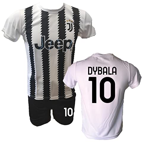 DND DI D'ANDOLFO CIRO Fußballtrikot weiß Home Paulo Dybala 10 la Joya und Shorts mit Nummer 10 bedruckt Replik zugelassen 2020-2021 Größen für Kinder und Erwachsene (M (Erwachsene)) von DND DI D'ANDOLFO CIRO