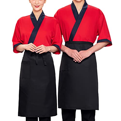 DNJKH Kochjacke Koch Jacke Bäckerjacke Japanischer Stil Langarm Kochkleidung Kimono Sushi Ort von DNJKH