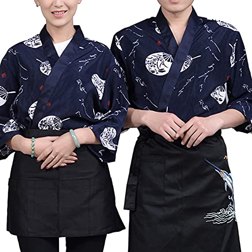 DNJKH Unisex Koch Mantel, Atmungsaktiv Hotel Jacke, Mode Japanischer Stil Sushi Hemd von DNJKH