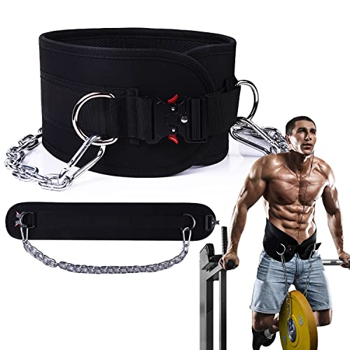 Dip Gürtel für Gewichtheben mit Eisenschnalle, Workout Gewichtsgürtel mit Kette für Klimmzüge, Gym Lifting Belt für Powerlifting, Dip Belt für Klimmzüge,Weighted Dips, Squat, Bodybuilding von DOBEN