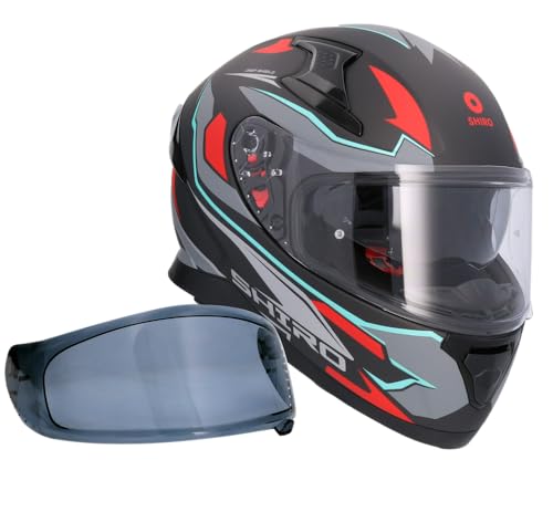 Shiro Helmet Integralhelm Katana Sharp Grau matt 22.06 mit rauchgrauem Ersatzvisier (M 57/58) von DOBLE XX