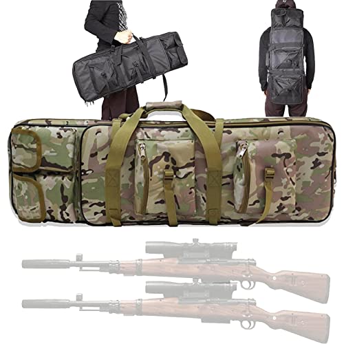 DOGC Gewehrkoffer Doppelter Langer Gewehrkoffer, weicher Gewehrrucksack, mehrere Taschen, Pistolentaschen, doppelter Reißverschluss, für Aufbewahrung und Transport,120cm/47.2in-A von DOGC