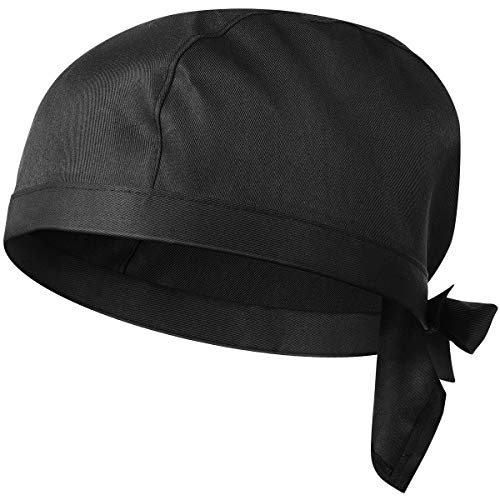 DOITOOL Kochmütze schwarz 1 Stück für Erwachsene mit verstellbaren Bändern Kochmütze Unisex für Kochen oder Herren (schwarz) von DOITOOL