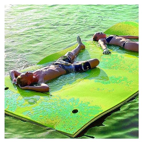 Schwimmende Wassermatte, schwimmendes Wasserpad, 3 Schichten XPE-Schaum für Strand, Meer, See, aufrollbare schwimmende Insel für Wassererholung und Entspannung, Grün (Farbe: Grün, Größe: 2,7 m x 1,8 m von DOKERS