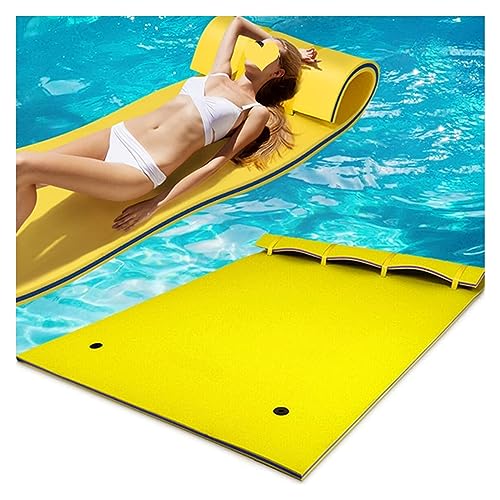 Schwimmendes Wasserpad, schwimmende Wassermatte, für Wassererholung und Entspannung, reißfeste XPE-Schaumstoff-Schwimmmatte für Strand, Meer, See, Gelb (Farbe: Gelb, Größe: 3 m x 1,8 m x 3,3 cm) von DOKERS
