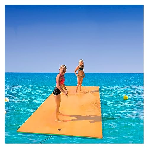 Schwimmendes Wasserpad, schwimmende Wassermatte, reißfester XPE-Schaum, großes Schwimmkissen, 3–5,5 m zum Entspannen und Erholen, für Strand, See, Pool, Orange (Farbe: Orange, Größe: 1,8 m x 0,6 m x von DOKERS