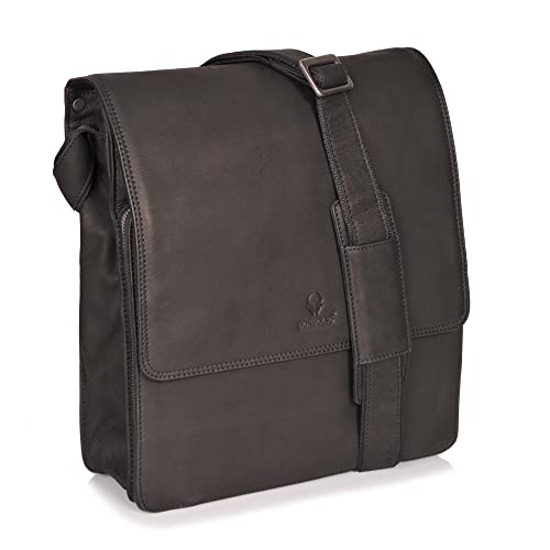 DONBOLSO Messenger Bag New York | Handtasche, Laptoptasche aus Leder | Aktentasche für Männer und Frauen | Businesstasche Größe L und M - 32x30x14 cm - Schwarz von DONBOLSO