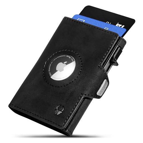 DONBOLSO Slim Wallet Austin Air I Minimalistischer Kartenhalter mit Apple AirTag Fach I Platz für 10 Karten & RFID Schutz I Echtleder Geldbörse I Kompaktes Kreditkartenetui mit Münzfach von DONBOLSO