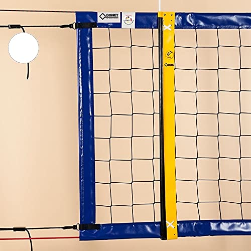Beach-Volleyball-Turniernetz DVV-1, ca. 3 mm, 8,5 x 1,0 m, Einfassung blau von DONET
