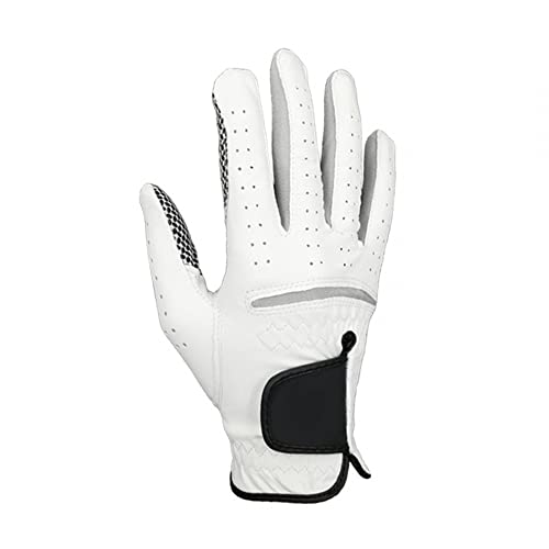 DONGKER Golfhandschuh,rutschfest PU-Leder Golfhandschuhe,Einstellbar Handschuh für Herren Linke/Rechte Hand von DONGKER
