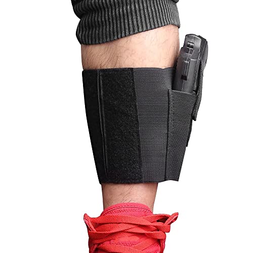Knöchel Holster, Verdecktes Trage-Knöchelholster, verstellbare elastische Bein-Waffenholster für Männer und Frauen, Rechts- und Linkshänder-Zug von DONGKER