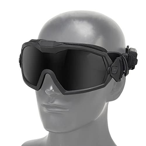 Airsoft Schutzbrille für Brillenträger, UV-Schutz Militär Alpha-Sonnenbrille, Taktische Airsoft-Brille mit 1 austauschbaren Gläsernfür Männer und Frauen beim Laufen, Radfahren, Skifahren, Angeln von DONGKER
