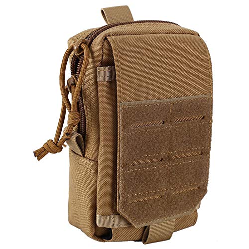 Taktische Hüfttasche, Kompakte Molle EDC Tasche 1000D Nylon Tac Pouch, Tactical Waist Pouch für Camping Wandern Trekking (Brown) von DONGKER