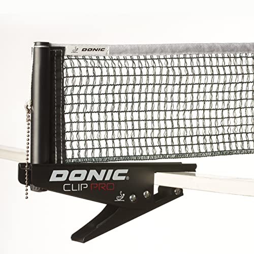 DONIC Unisex – Erwachsene Clip Pro Tischtennis-Netz, schwarz-grün, 22x4,4x24cm von DONIC