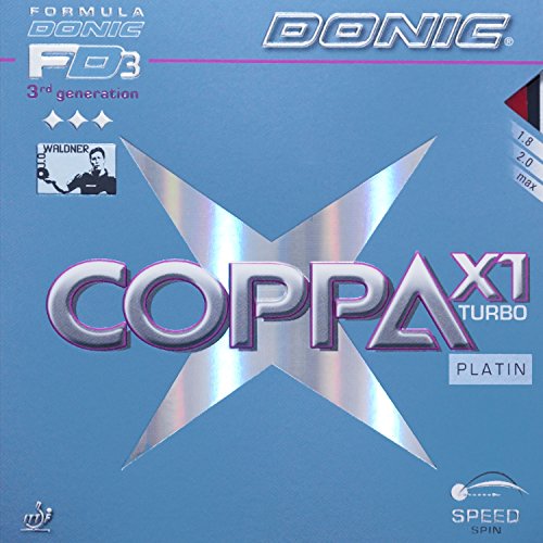 DONIC Coppa X1 Turbo (Platin) max rot - Tischtennis-Schläger von DONIC