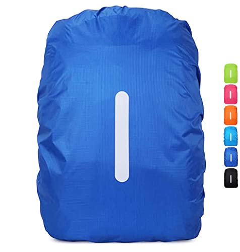 1 Pack Reflektierende Rucksack Regenschutz, Wasserdichte Regenschutz Rucksack, Reflektierende Regenhülle Rucksack aus Polyester, Wasserdichte Rucksackhülle für Outdoor, Wandern, Reiten, Klettern von DONJIM