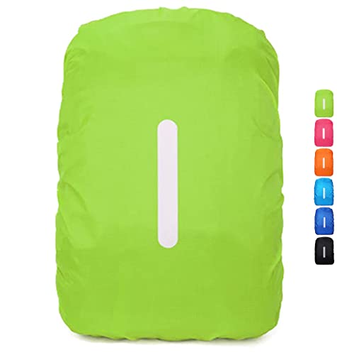 1 Pack Reflektierende Rucksack Regenschutz, Wasserdichte Regenschutz Rucksack, Reflektierende Regenhülle Rucksack aus Polyester, Wasserdichte Rucksackhülle für Outdoor, Wandern, Reiten, Klettern von DONJIM