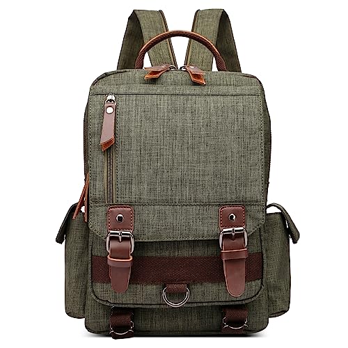 DORRISO Mode Herren Rucksack Sling Bag Vintage Daypack für 10,9 Zoll iPad mit Griff Mehrere Taschen Brusttasche Backpack für Reise Lässig Einkaufen Wandern Wasserdicht herren Kuriertaschen Grün von DORRISO
