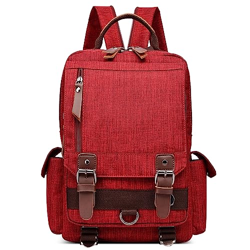 DORRISO Mode Herren Rucksack Sling Bag Vintage Daypack für 10,9 Zoll iPad mit Griff Mehrere Taschen Brusttasche Backpack für Reise Lässig Einkaufen Wandern Wasserdicht herren Kuriertaschen Rot von DORRISO