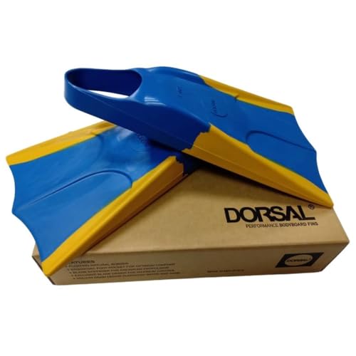 DORSAL Bodyboard Floating Swimfins (Flippers) 8.5-9.5 Blue/Yellow von DORSAL