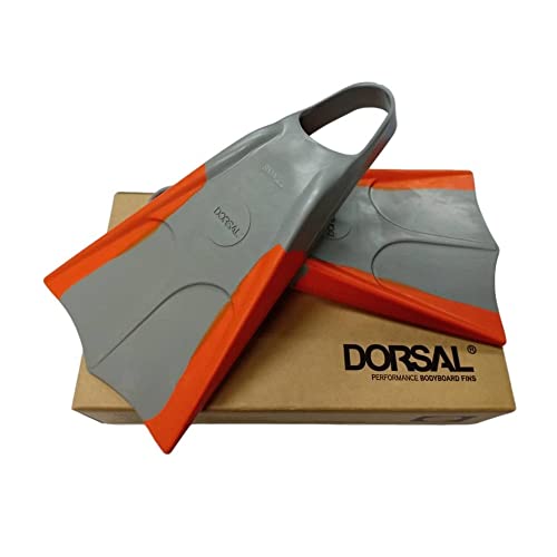 DORSAL Bodyboard Floating Swimfins (Flippers) 8.5-9.5 Grey/Orange von DORSAL