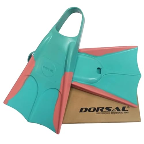 DORSAL Bodyboard Schwimmende Schwimmflossen (Flippers) Pink/Grün, US Herren 12–13 von DORSAL