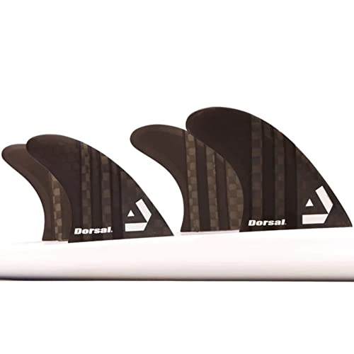 DORSAL Surfboard Fins Quad 4 Set FCS Compatible Medium Black von DORSAL