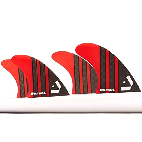 DORSAL Surfboard Fins Quad 4 Set FCS Compatible Red von DORSAL