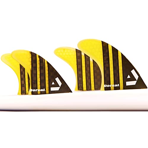 DORSAL Surfboard Fins Quad 4 Set Future Compatible Medium Yellow von DORSAL