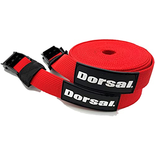 DORSAL Tie Down Straps for Roof Rack Pads Crossbars Holds Surfboards Kayaks Canoes Paddleboards 15' Red von DORSAL