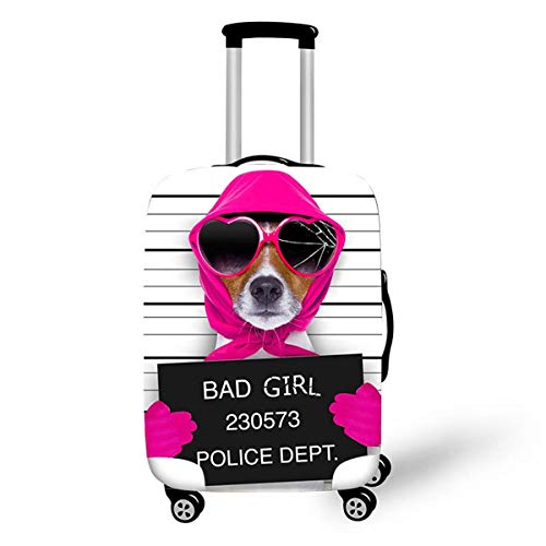 Elastisch Kofferhülle, DOTBUY 3D Reise Kofferschutzhülle Gepäck Cover Reisekoffer Hülle Schutz Bezug Schutzhülle Waschbare Reisetasche Kofferbezug (Brillenhund,XL (30-32 Zoll)) von DOTBUY-SHOP