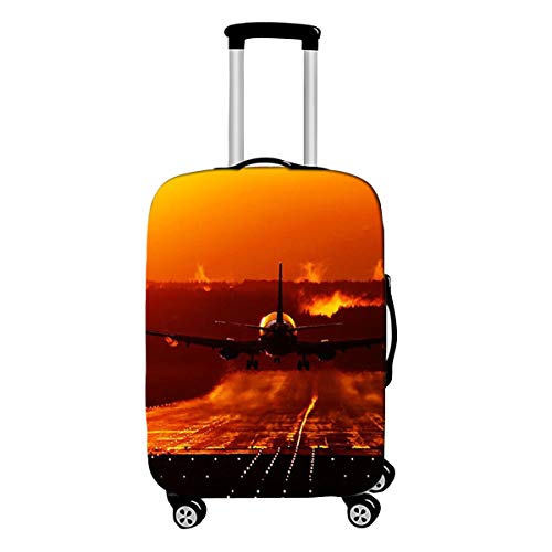 Elastisch Kofferhülle, DOTBUY 3D Flugzeug Reise Kofferschutzhülle Gepäck Cover Reisekoffer Hülle Schutz Bezug Schutzhülle Waschbare Reisetasche Kofferbezug (Gelb,XL (30-32 Zoll)) von DOTBUY