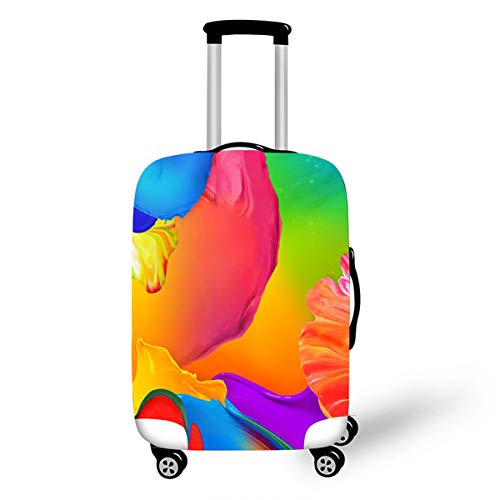 Elastisch Kofferhülle, DOTBUY 3D Reise Kofferschutzhülle Gepäck Cover Reisekoffer Hülle Schutz Bezug Schutzhülle Waschbare Reisetasche Kofferbezug (Farbe B,M (22-24 Zoll)) von DOTBUY