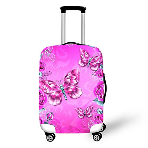 Elastisch Kofferhülle, DOTBUY 3D Reise Kofferschutzhülle Gepäck Cover Reisekoffer Hülle Schutz Bezug Schutzhülle Waschbare Reisetasche Kofferbezug (Rosa,XL (30-32 Zoll)) von DOTBUY