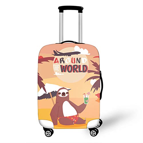 Elastisch Kofferhülle, DOTBUY 3D Reise Kofferschutzhülle Gepäck Cover Reisekoffer Hülle Schutz Bezug Schutzhülle Waschbare Reisetasche Kofferbezug (braun,XL (30-32 Zoll)) von DOTBUY