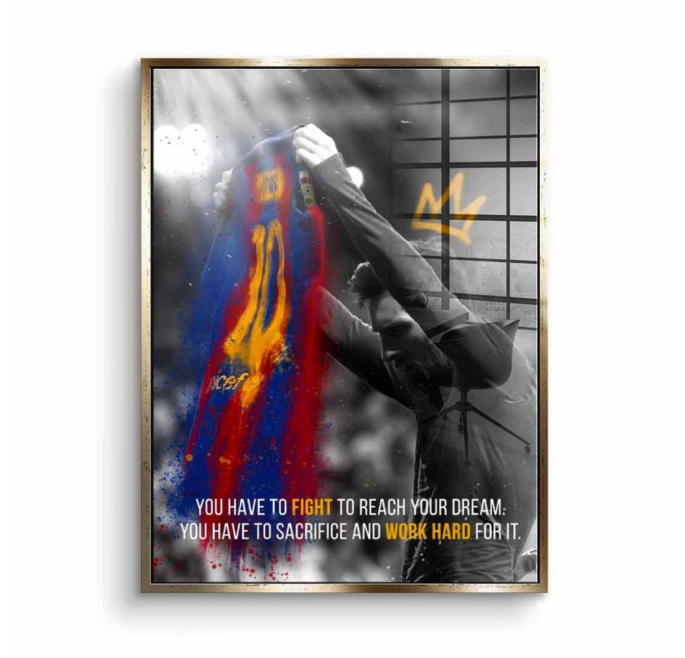DOTCOMCANVAS® Acrylglasbild Iconic Moment - Acrylglas, Acrylglasbild Lionel Messi 10 Fußball Star Argentinien Trikot von DOTCOMCANVAS®
