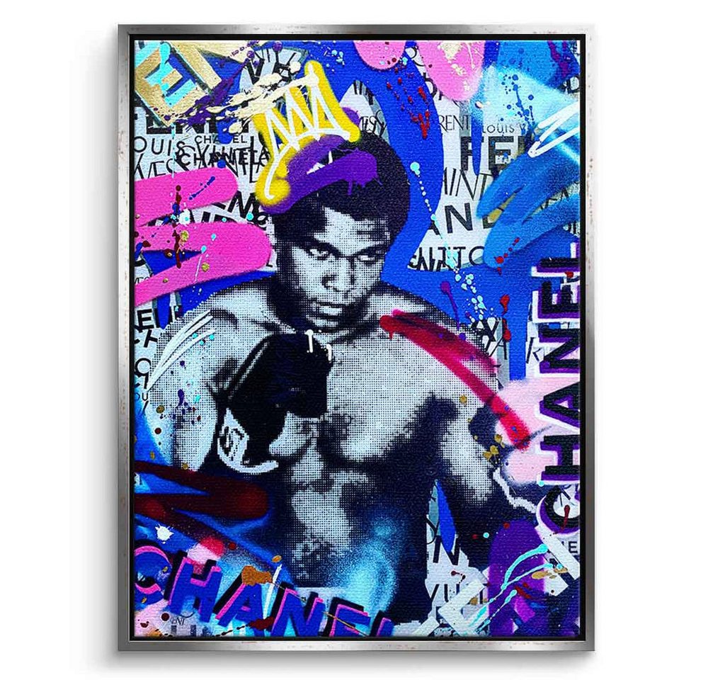 DOTCOMCANVAS® Leinwandbild ALI BRAND GRAFFITI, Leinwandbild Muhammad Ali Portrait Boxen Sport luxus Wandbild von DOTCOMCANVAS®