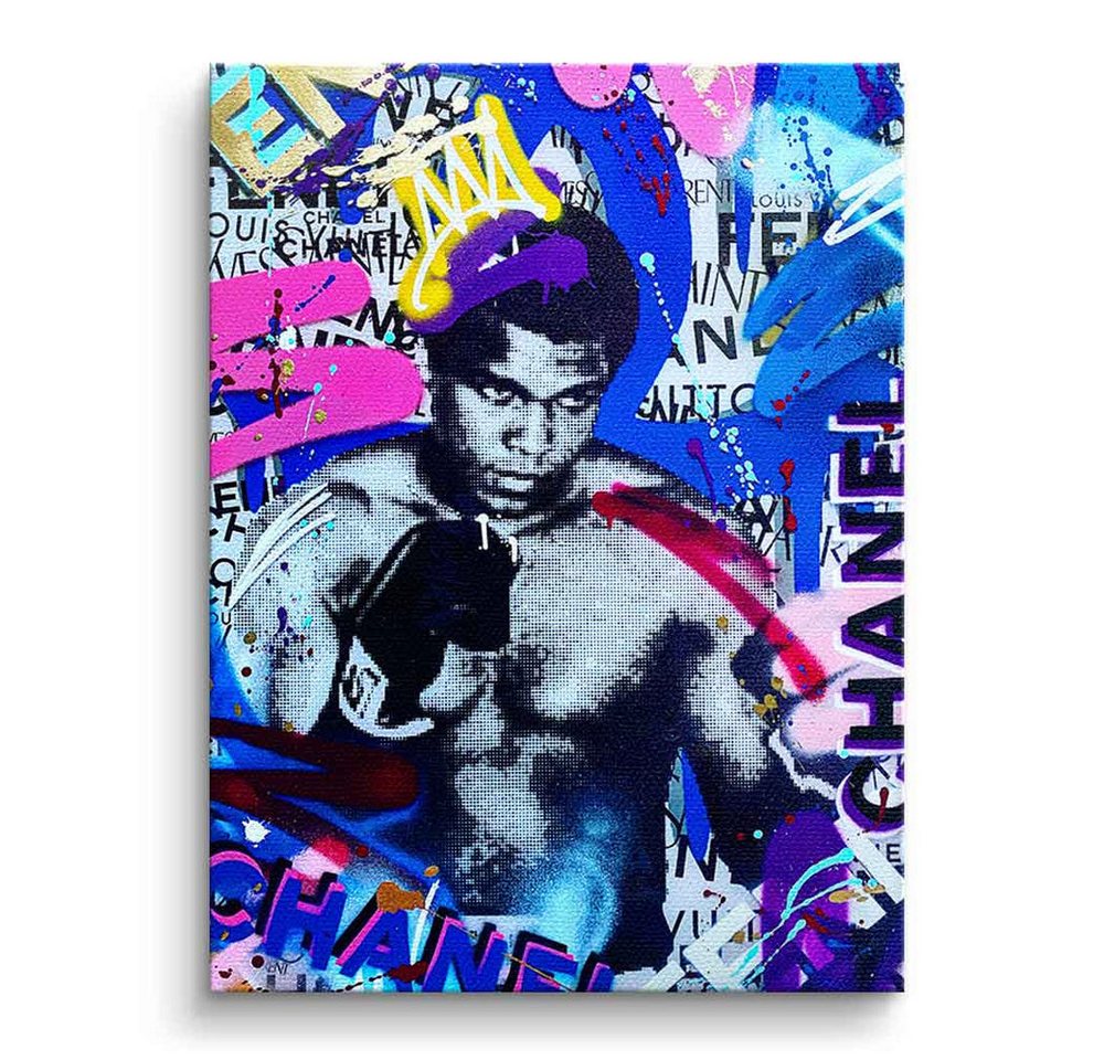 DOTCOMCANVAS® Leinwandbild ALI BRAND GRAFFITI, Leinwandbild Muhammad Ali Portrait Boxen Sport luxus Wandbild von DOTCOMCANVAS®