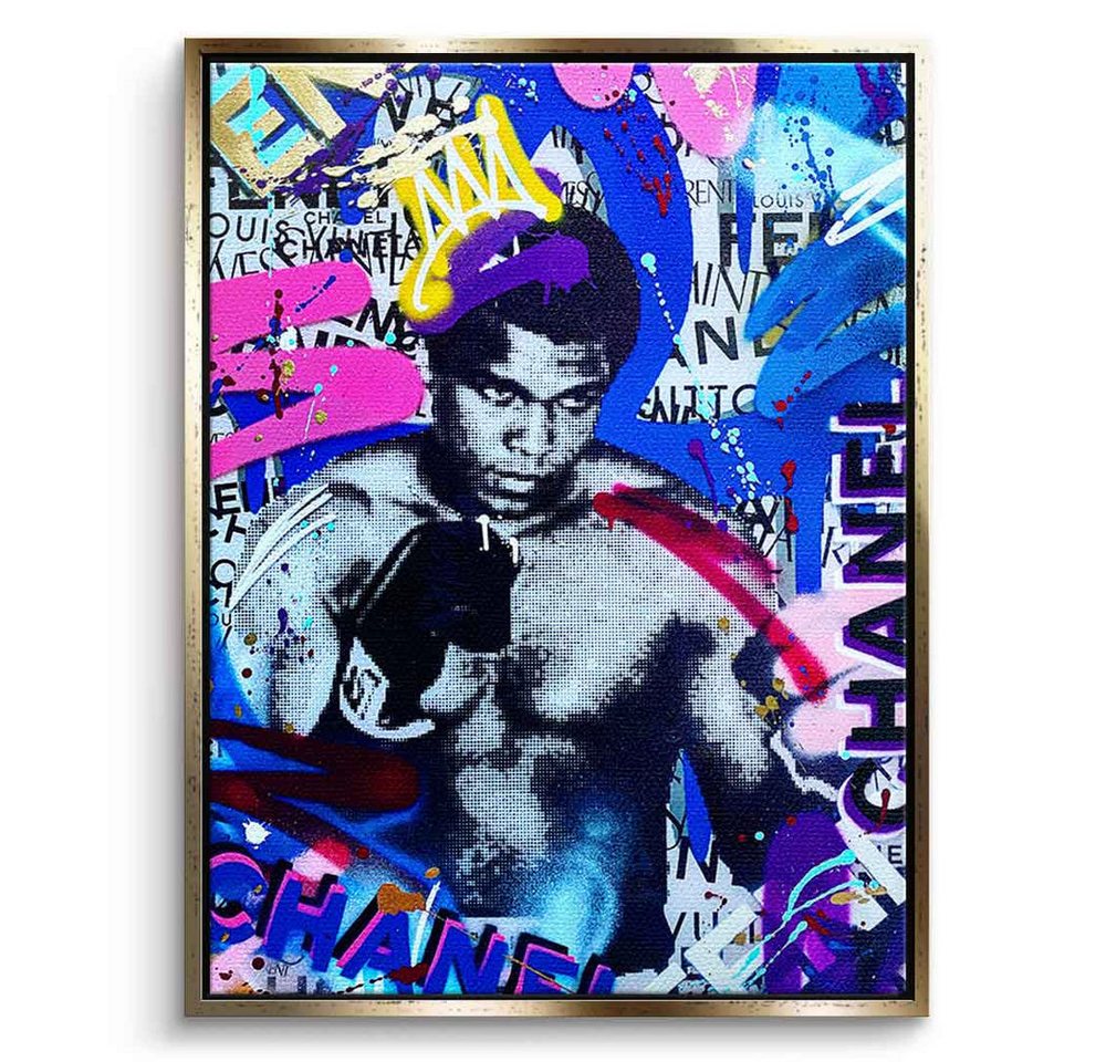 DOTCOMCANVAS® Leinwandbild ALI BRAND GRAFFITI, Leinwandbild Muhammad Ali Portrait Boxen Sport luxus Wandbild von DOTCOMCANVAS®