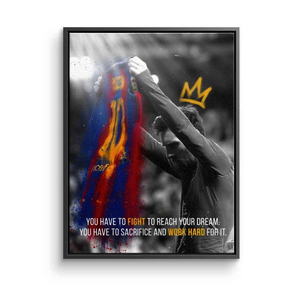 DOTCOMCANVAS® Leinwandbild Iconic Moment, Leinwandbild Lionel Messi 10 Fußball Star Argentinien Trikot von DOTCOMCANVAS®