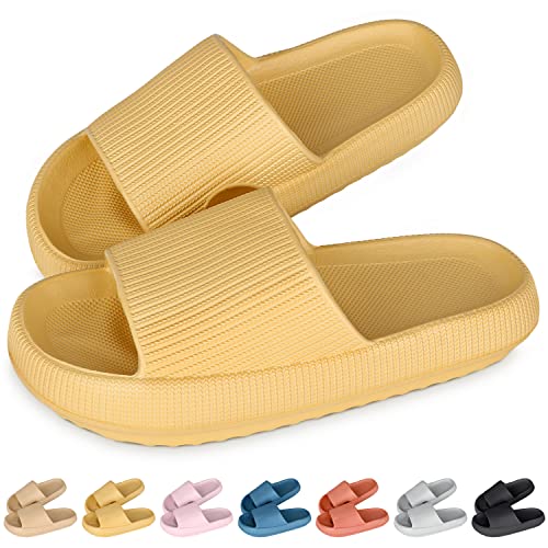 DOUUCO Cozislides Original Slippers Damen Herren Cloudyzz Schlappen Cosify Wolkenschuhe Airfoot Hausschuhe Badeschlappen Gummi Rutschfeste Pantoletten Offener Zehentranner Sandalen Damen Sommer von DOUUCO