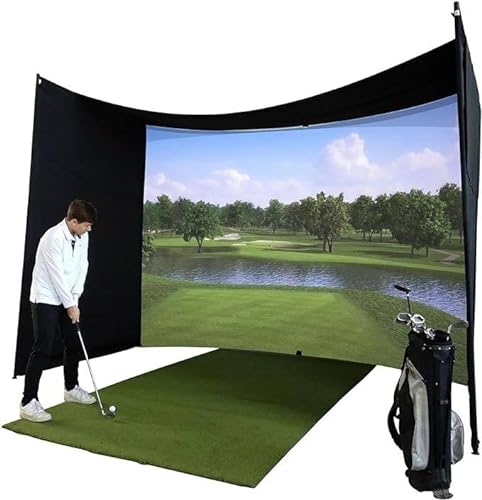 Golfsimulator Zum Schlagen,Universeller Golfsimulator,Langlebiger Golfschwungtrainer,Indoor-Trainings Golfsimulator,300cm*400cm von DPLXQPP