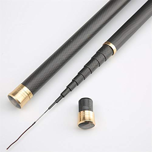 Angelrute Teleskoprute Super Light Hart Carbon Fiber Hand Angelrute Teleskop Angelrute 2.7M 3.6M 3.9M 5M 5.4M 6.3M 7.2M 8M 9M 10M Stream-Rod Carp Fishing Pole (Color : Black, Size : 3.6m) von DPZCBH