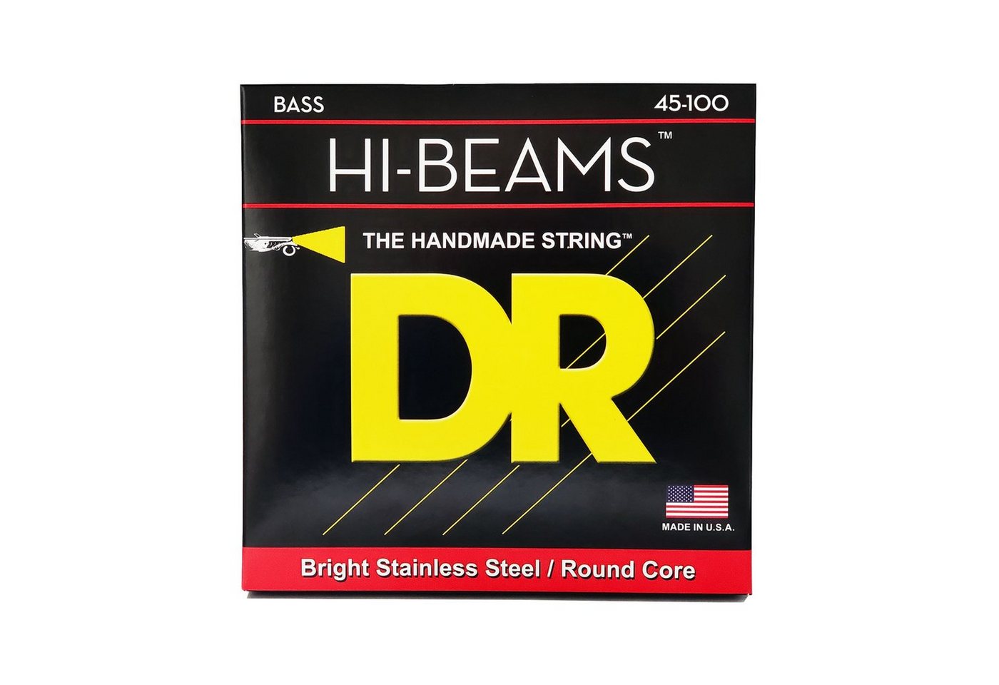 DR Saiten, (Hi-Beam 4er Bass 45-100 Stainless Steel MLR-45), Hi-Beams 4-String Bass Medium Light 45-100 - Saitensatz für 4-Saiter von DR
