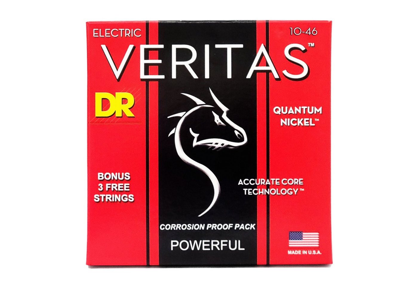 DR Saiten, VTE-10 Veritas Electric Guitar Strings 10-46 Medium - E-Gitarrensait von DR