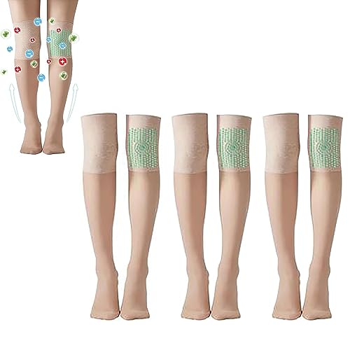 DRABEX Ionic Correction Lymphatic Detoxification Long Tube Silk Stockings, Over Knee Thigh Socks, Anti-snag Stockings, Compression Knee Socks for Women. (Skin) von DRABEX