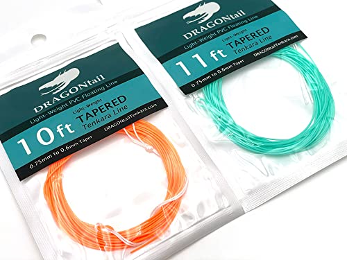 Tenkara-Schnur, konisch, PVC, schwimmend, leicht, mit steifem Mono-Kern, helles Orange, 3,6 m Länge von DRAGONtail Tenkara